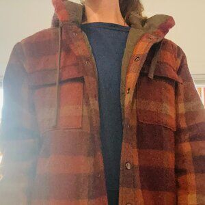 Prana Hooded Flannel Shirt-Jacket – Size M (Unisex Fit / Boyfriend Style)